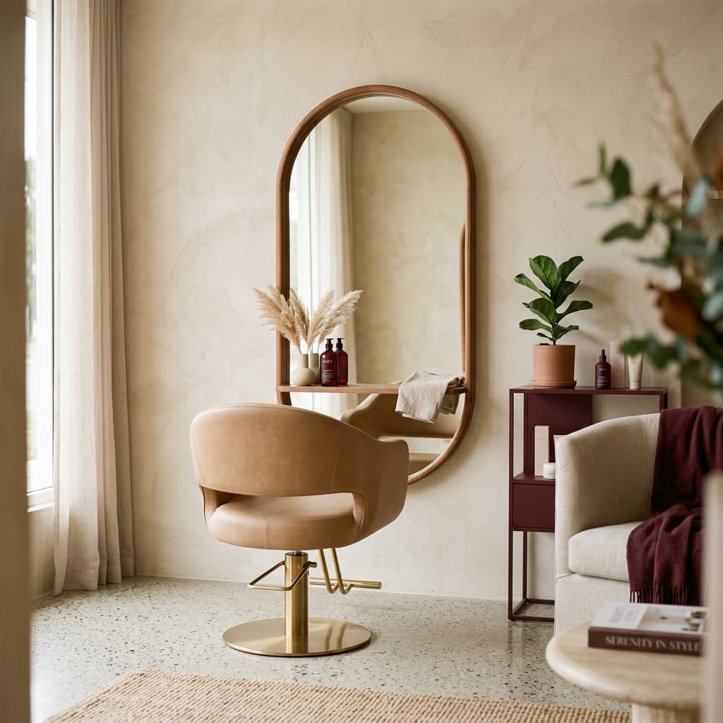 A calm, luxurious salon interior
